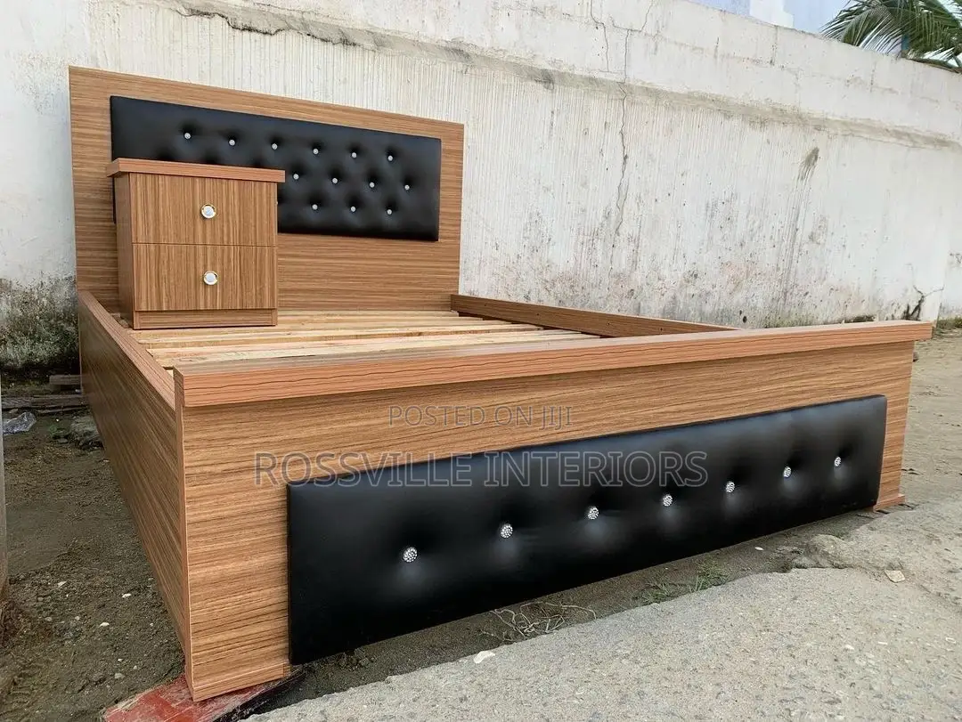 Bedframe a Side Table 4.5by6ft