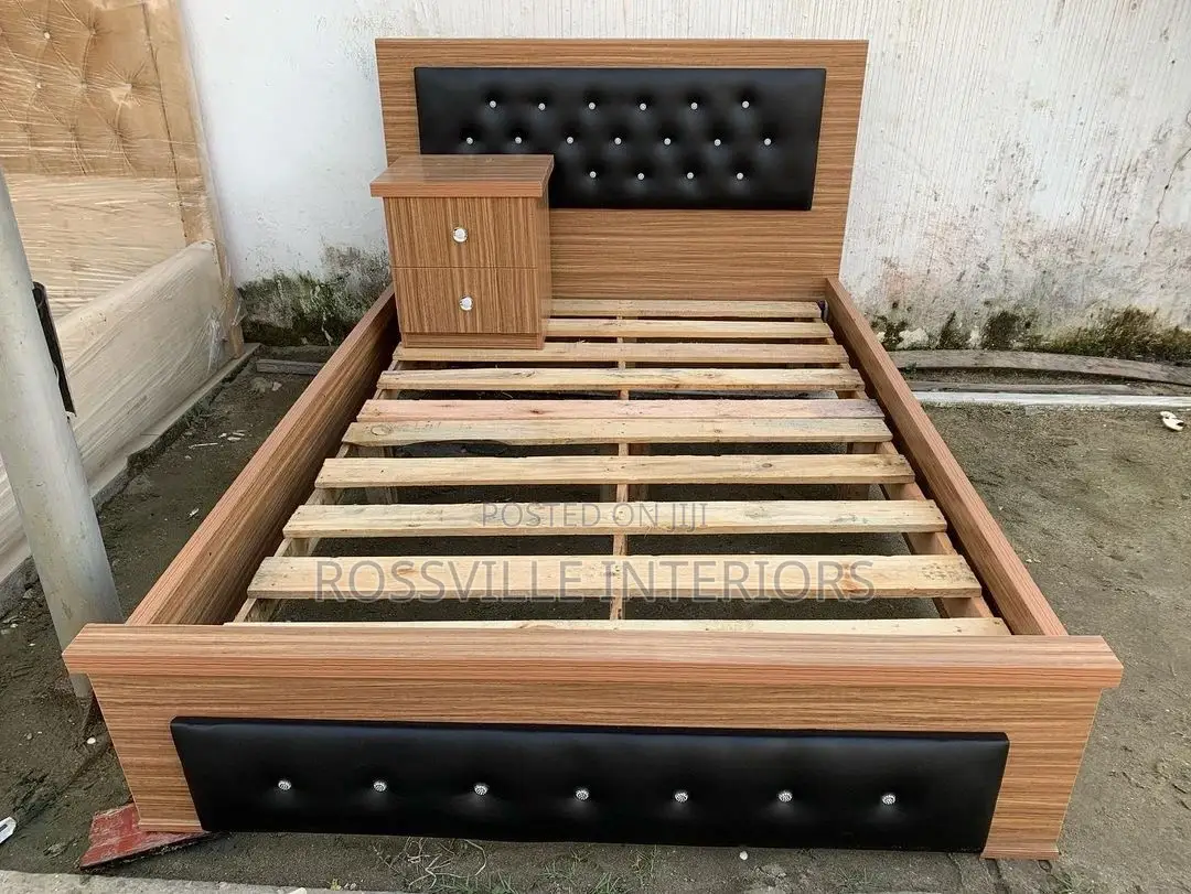 Bedframe a Side Table 4.5by6ft
