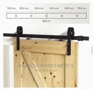 6.6FT 200cm Sliding Barn Door Kit Wood Door Hardware Closer