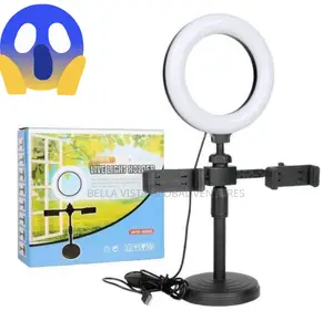 Table Selfie Ringlight With Two Phone Holder