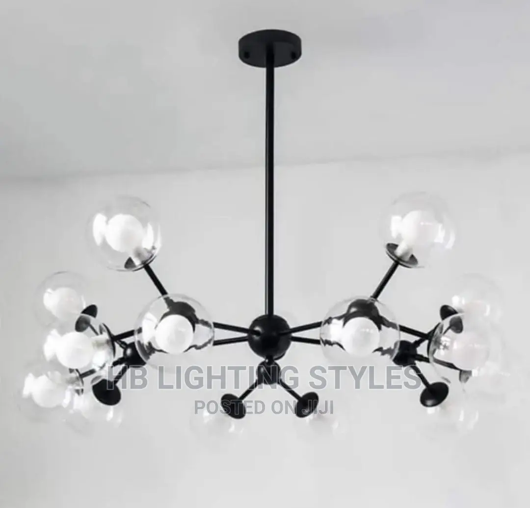 Nordic Black Glass Chandelier Light