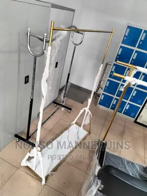 Single Pole Gold Clothes Rack Stand