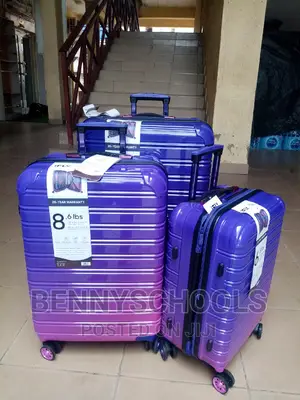 Purple Set of 3 Ifly Rubber Traveling Luggage Boxes