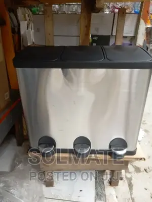 60 Litres Foot Pedal Trash Bin 3 in 1 Compartment