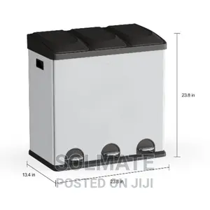 60 Litres Foot Pedal Trash Bin 3 in 1 Compartment