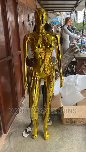 Full Body Female Gold Chrome Mannequin