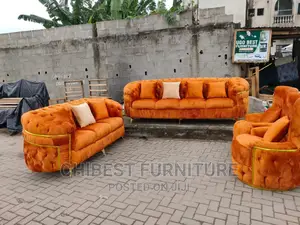 Quality Complete Set of 7 Seater Upholstery Padded Chairs