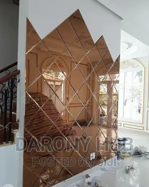 Diamond Shape Gold Mirror Wall Panels