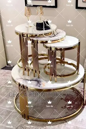 Quality Marble Top Center Table and Stools