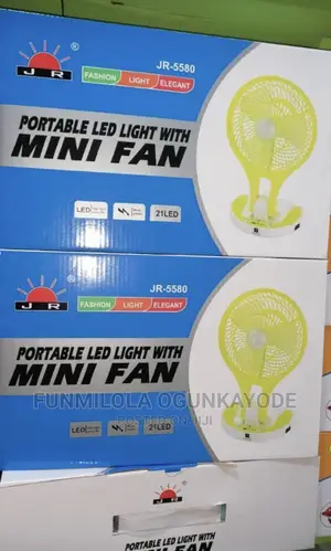 Portable Led Light With Mini Fan