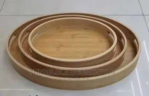 3pcs Wooden Oval Tray