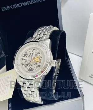 Original EMPORIO ARMANI Silver Steel Watch Available Instore
