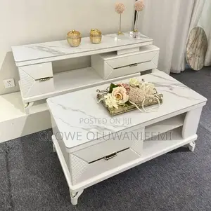 Marble Royal Center Table With TV Shelf Console