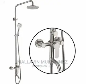 Brushed Silver Round Shower Mixers