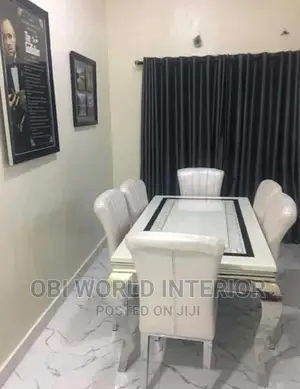 White Dining Table Set by 6