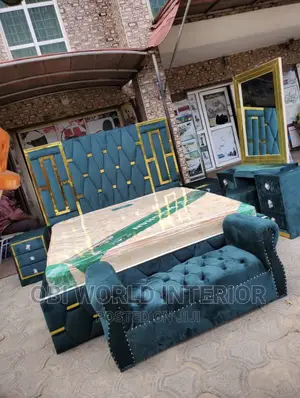 Bed Frame Padded Full Set With Orthopedic Spring Mattress