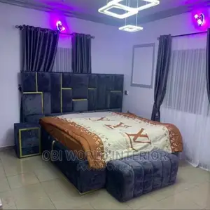 Quality Bed Frame 6by6 With 2 Sides Drawers and Ottoman