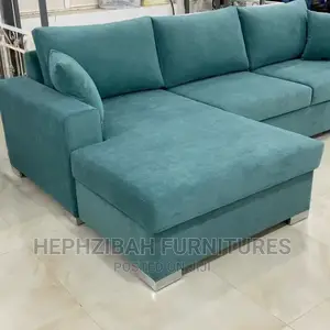 L Shaped Turquoise Blue Sofa