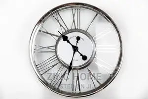 Plastic Cut Out Wall Clock - Silver