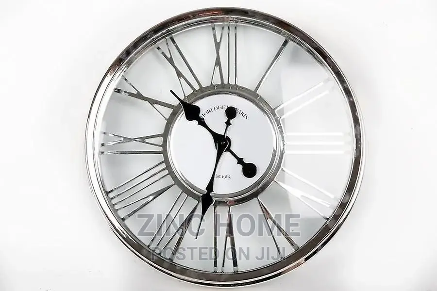Plastic Cut Out Wall Clock - Silver