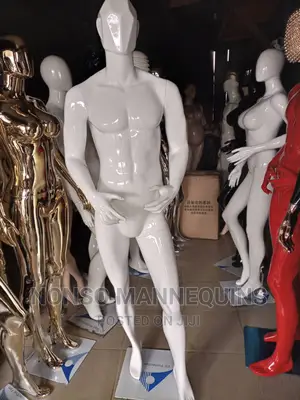 Glossy White Full Body Huge Male Fibre Dummy