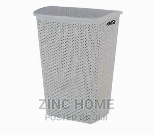 Curver Rattan Hamper Lid - 55lt Grey