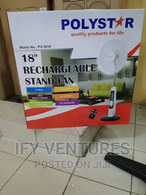 18" Polystar Rechargeable Fan With LED Light