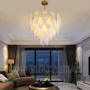 Modern LED Feather Glass Chandelier