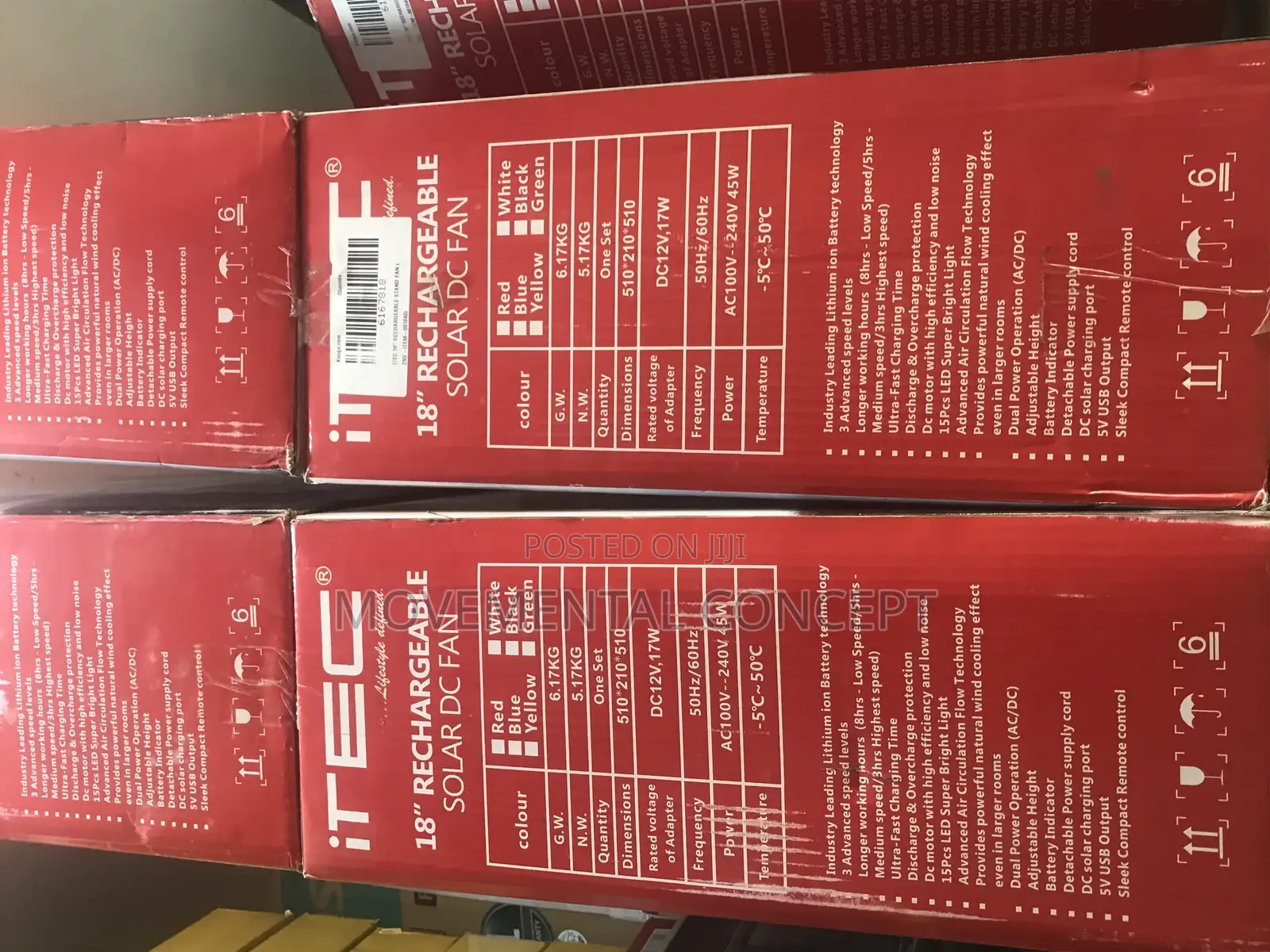 Itec Rechargeable Solar DC Fan