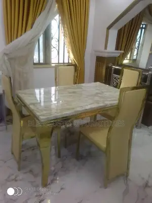 Gold Marble Dining Table by 4