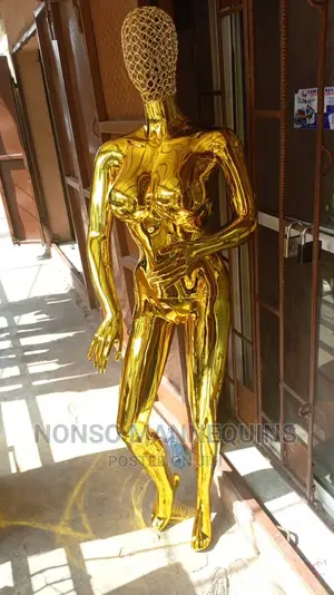 Busty Chrome Gold Female Dummy Display
