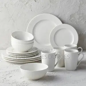 Plain White Glass Dinner Set - 16pcs
