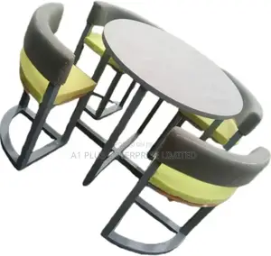 A 4 Seater Mini Dinning With Fitted Chairs in Grey Finish