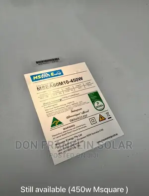 450watts Mono Msquare Brand New Solar Panel High Voltage