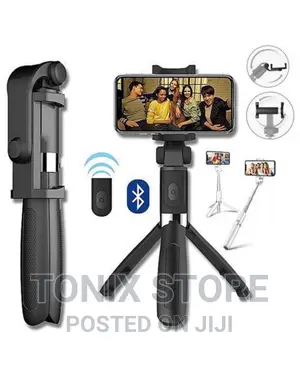 Portable Selfie Stick With Built-in Tripod Stand