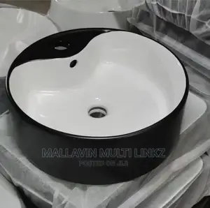 Ceramic White and Black Countertop Basins