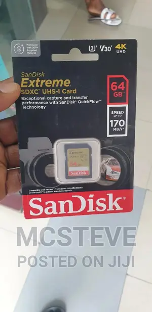 Sandisk Extreme Pro 64GB SDXC UHC- I Memory Card
