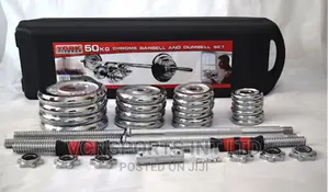 50kg Adjustable Dumbbell Set With Barbell