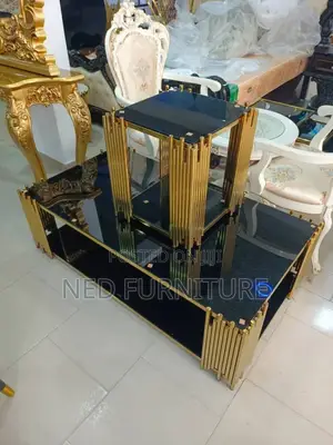 Tempered Glass Center Table With Side Stools