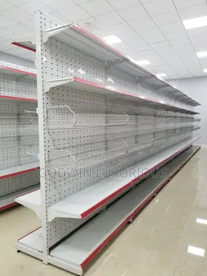 Supermarket White Single Shelf