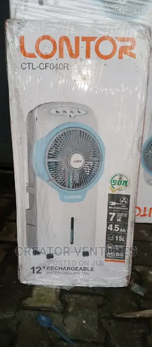 Lontor Ac/Dc Water Cooling Rechargeable Fan 12",With Remote.