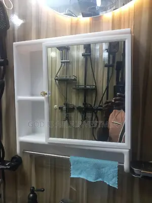 Cabinet Mirror With Shelve Towel Hanger