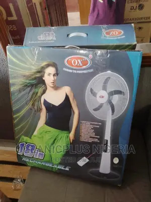 Eco Friendly 18-Ox Standing Rechargeable Fan {Led Light}