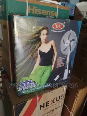 New Modern 18''-Ox Rechargeable Standing Fan| Ac/Dc Operated