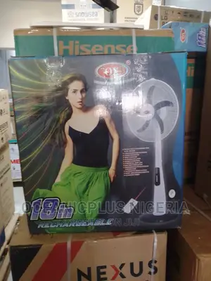 Easy to Use 18-Ox Rechargeable Standing Fan | Remote Control