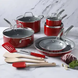 Martha Stewart 14-Piece Gray Ceramic Interior Cookware Set