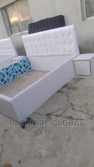 Special Leather Bedframe With 1 Bedside