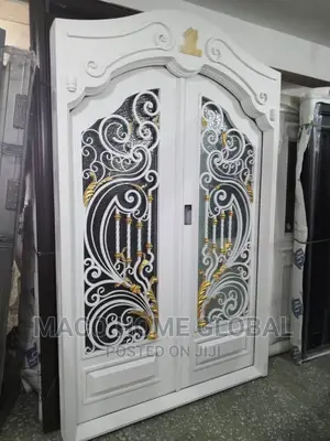 5ft by 7ft Amord Iron Door White