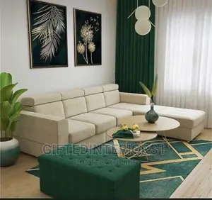 5 Seaters Sectional Sofa With Bench Ottoman