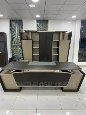 Executive Director Office Table and Bookshelf